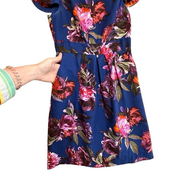 Anthropologie Moulinette Soeurs Rosado Blue Floral Sheath Dress Sz 4 Pockets EC - Picture 4 of 16